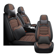 Load image into Gallery viewer, Full Coverage Black Leather Car Seat Cover Sports’  Luxury Style, Automotive Vehicle Cushion Universal Fit