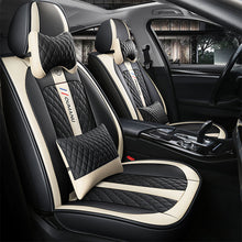 Load image into Gallery viewer, Full Coverage Black Leather Car Seat Cover Street Luxury Style, Automotive Vehicle Cushion Universal Fit