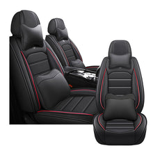 Load image into Gallery viewer, Full Coverage Black Leather Car Seat Cover Sports’  Luxury Style, Automotive Vehicle Cushion Universal Fit