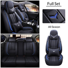 Load image into Gallery viewer, Full Coverage Black Leather Car Seat Cover Mechanical Luxury Style, Automotive Vehicle Cushion Universal Fit