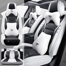 Load image into Gallery viewer, Full Coverage Black Leather Car Seat Cover Street Luxury Style, Automotive Vehicle Cushion Universal Fit