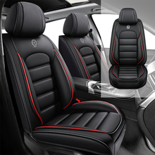 Load image into Gallery viewer, Full Coverage Black Leather Car Seat Cover Classical Standard Style, Automotive Vehicle Cushion Universal Fit