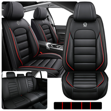 Load image into Gallery viewer, Full Coverage Black Leather Car Seat Cover Classical Standard Style, Automotive Vehicle Cushion Universal Fit
