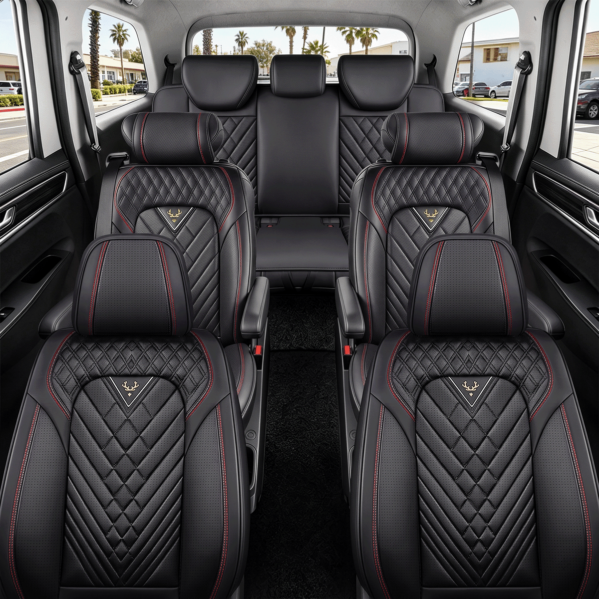 SITCOVER Seat Covers for Odyssey, Series 45, 7-Seat, Black/Red