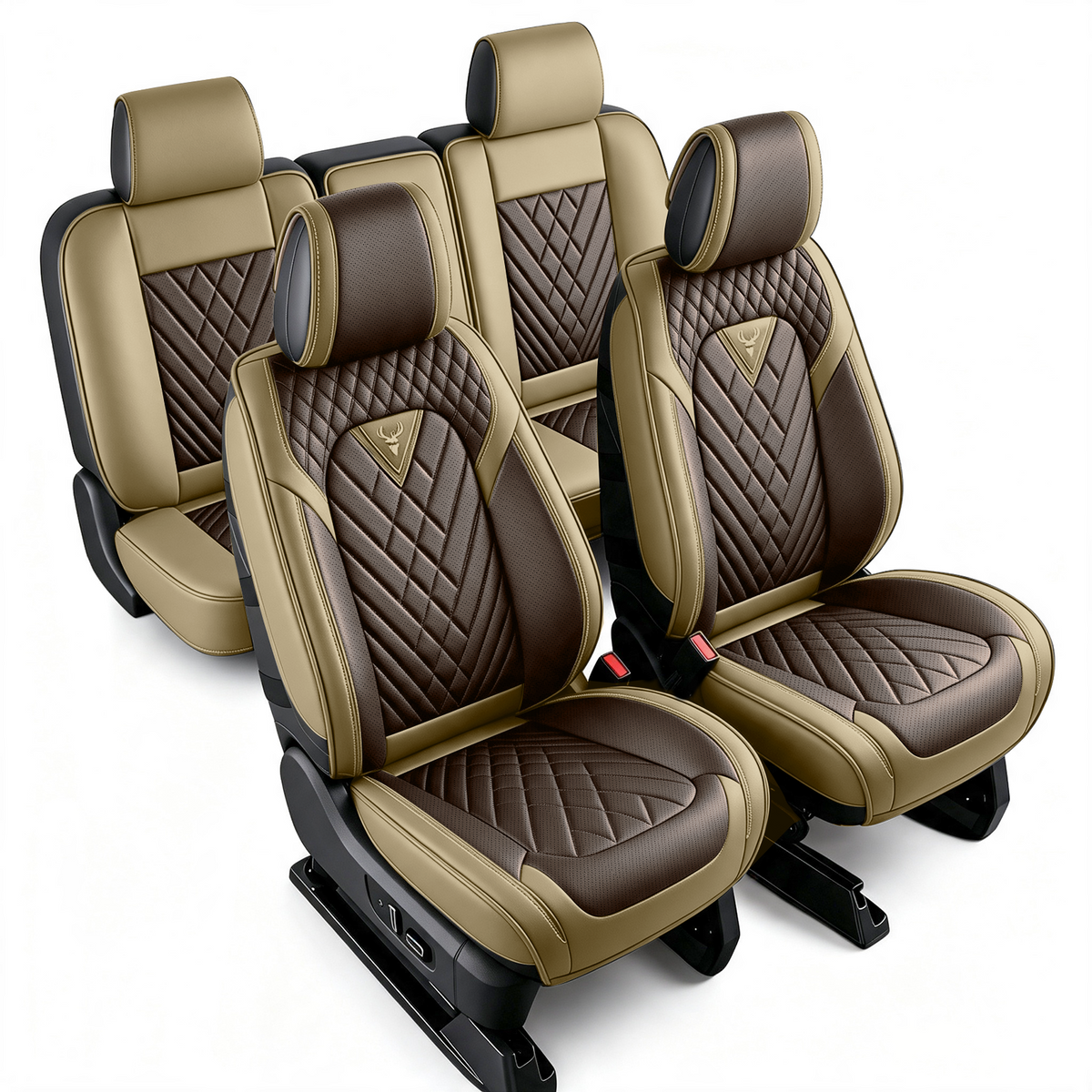 SITCOVER Seat Covers for Ford F-150, Series 45, 5-Seat, Beige/Brown