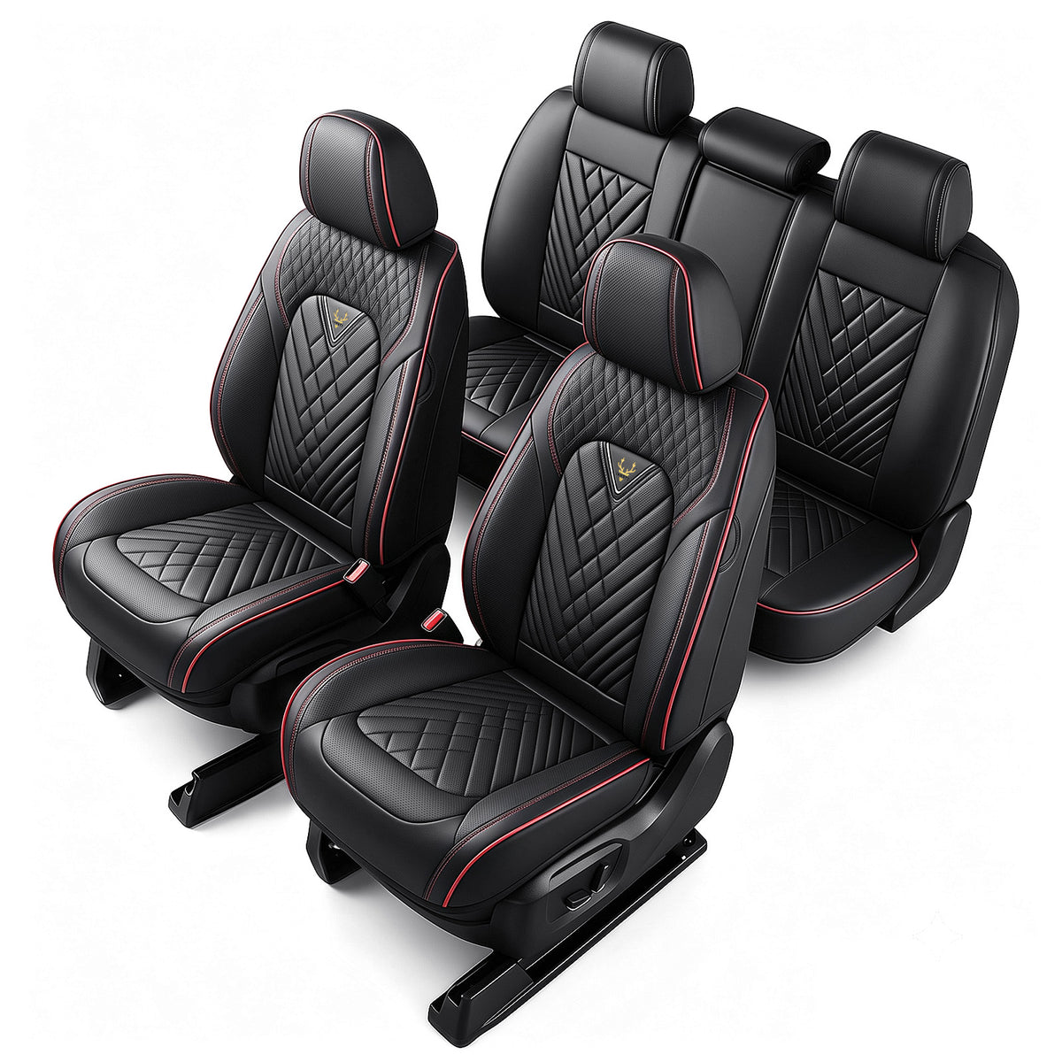 SITCOVER Universal Car Seat Covers - Series 45, 5-Seat, Black/Red