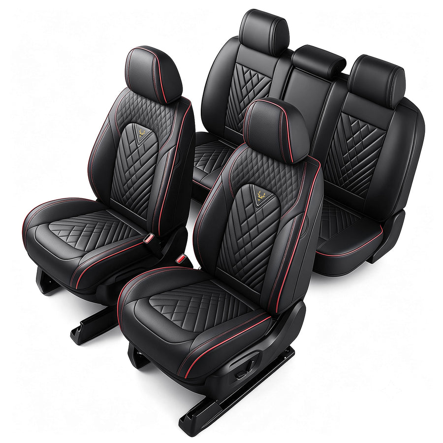 SITCOVER Universal Car Seat Covers - Series 45, 5-Seat, Black/Red