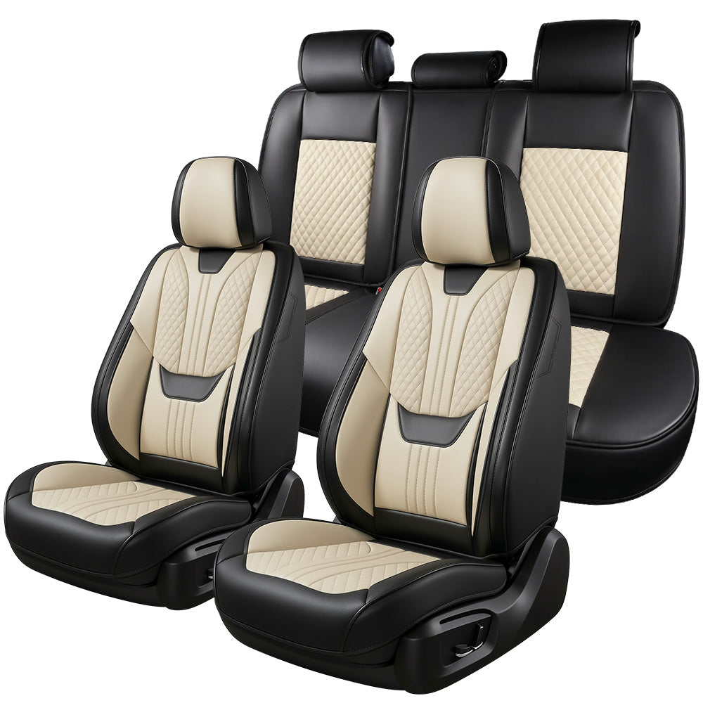 SITCOVER Universal Car Seat Covers - Series 66, 5-Seat, Black/Beige