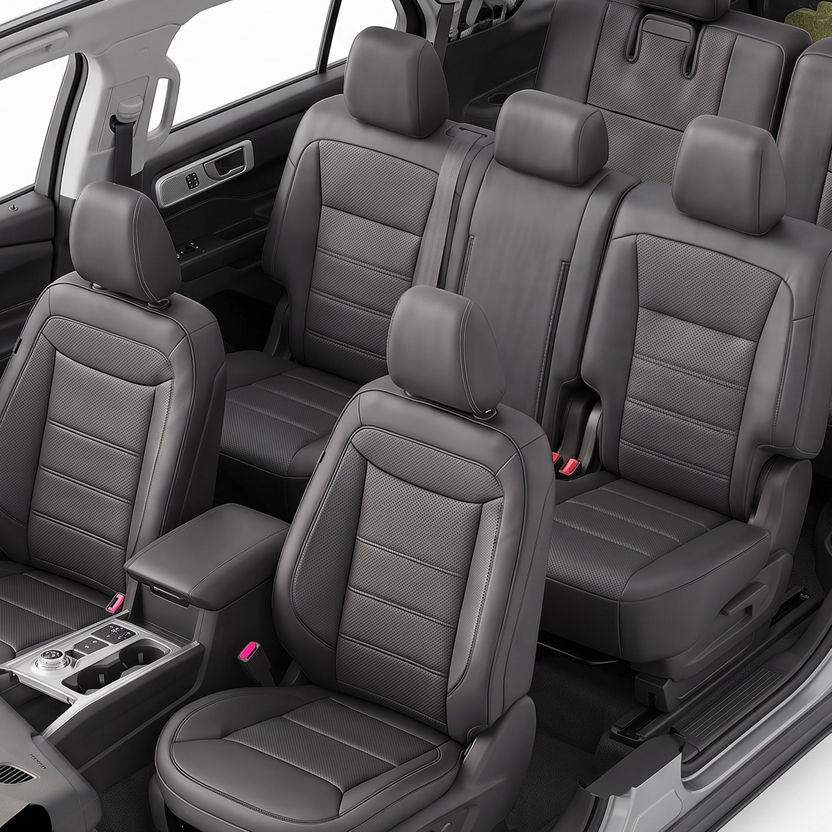 SITCOVER Seat Covers for Ford Explorer 2016-2019, 7-Seat, Black