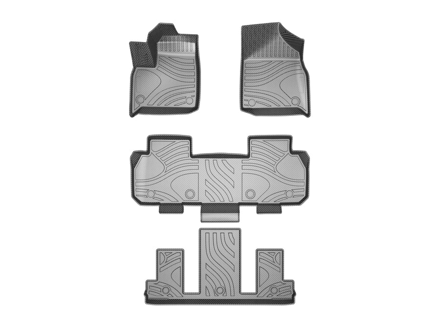 SITCOVER TPV Carbon-Texture Floor Mats - Chevrolet Traverse 2018-2023 6-Seat LHD