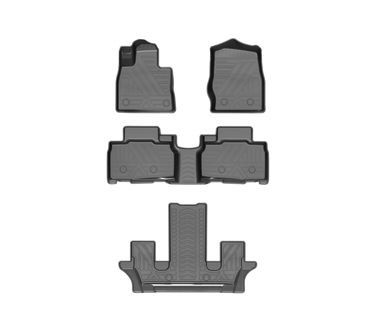 SITCOVER TPV Carbon-Texture Floor Mats - Ford Explorer 2022-2025 6-Seat