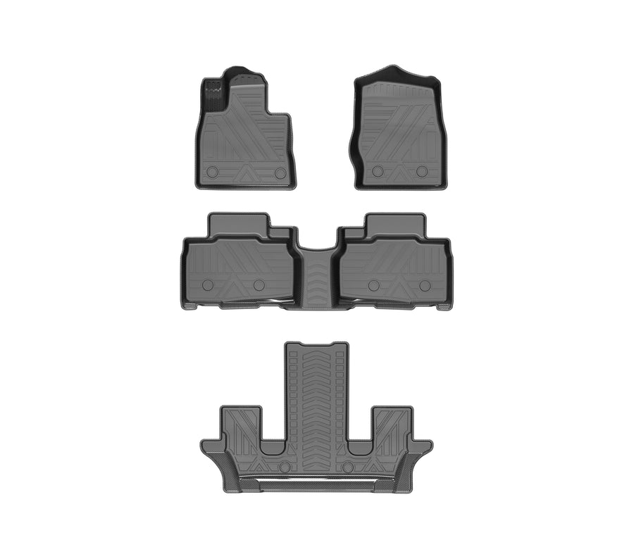 SITCOVER TPV Carbon-Texture Floor Mats - Ford Explorer 2022-2025 6-Seat