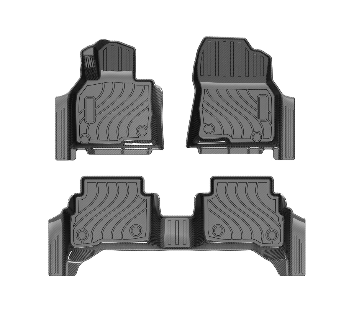 SITCOVER TPV Carbon-Texture Floor Mats - Mazda CX-5 2017-2024 Without Large Right-Rear Seatbelt Trim With Sill Coverage