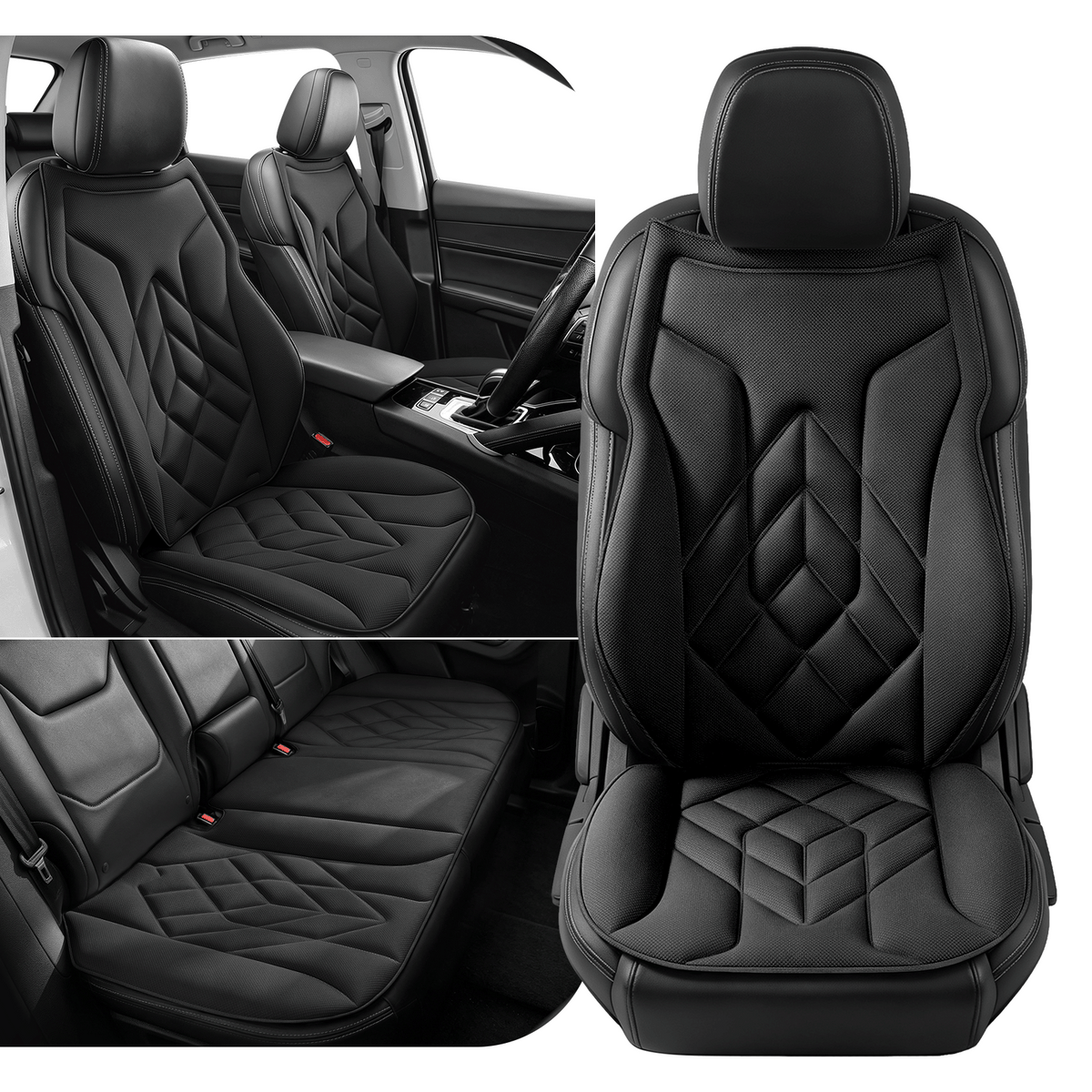 SITCOVER Seaweed Fiber Seat Cushions - 5-Seat, Black
