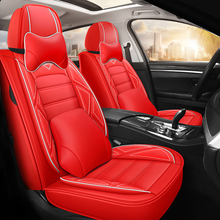 Load image into Gallery viewer, Full Coverage Black Leather Car Seat Cover Sports’ Luxury Style, Automotive Vehicle Cushion Universal Fit