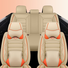 Load image into Gallery viewer, Full Coverage Black Leather Car Seat Cover Sports’ Luxury Style, Automotive Vehicle Cushion Universal Fit