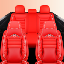 Load image into Gallery viewer, Full Coverage Black Leather Car Seat Cover Sports’ Luxury Style, Automotive Vehicle Cushion Universal Fit