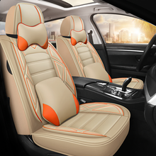 Load image into Gallery viewer, Full Coverage Black Leather Car Seat Cover Sports’ Luxury Style, Automotive Vehicle Cushion Universal Fit