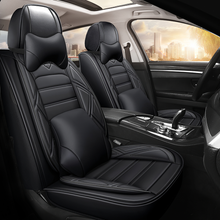 Load image into Gallery viewer, Full Coverage Black Leather Car Seat Cover Sports’ Luxury Style, Automotive Vehicle Cushion Universal Fit